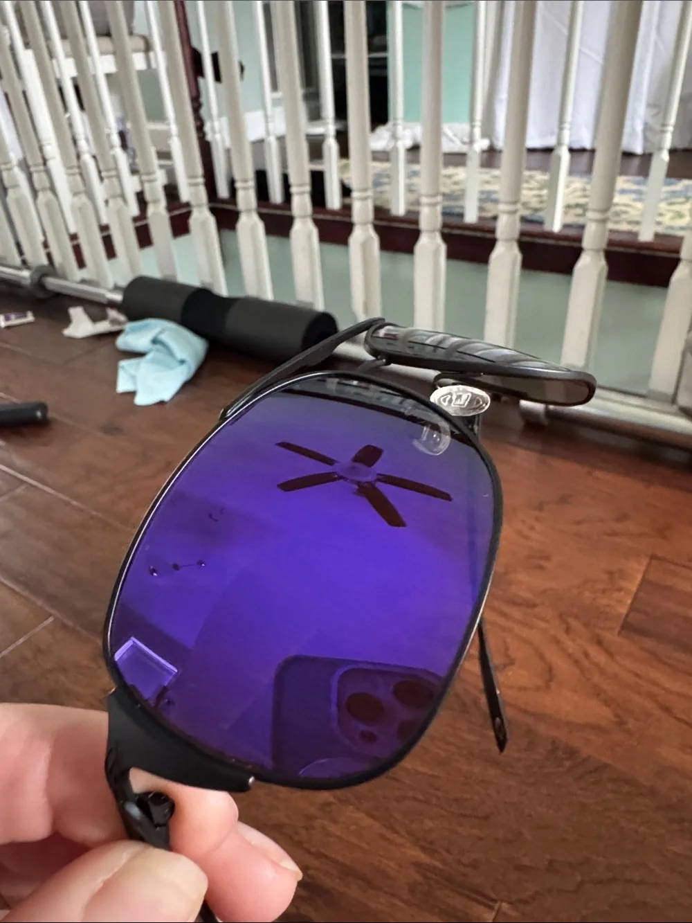 Smith Foley Matte Black Sunglasses Purple Mirrored Lenses w/ Case